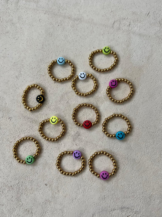 HAPPY FACE RING GOLD